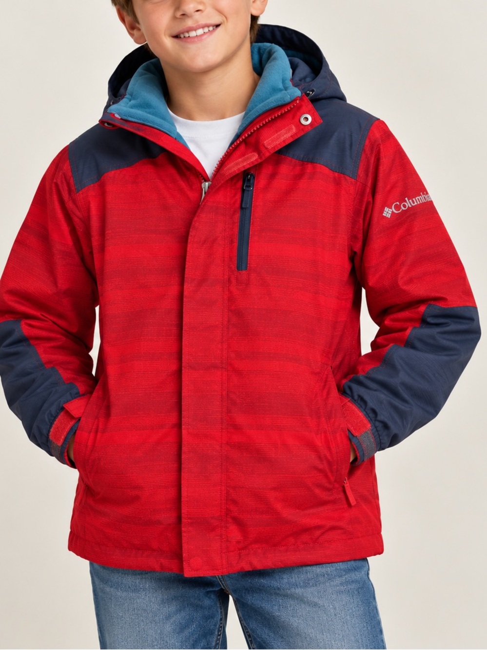 Columbia Omni-Tech Youth M 10/12 Red Ski Snow Jacket Shell Only